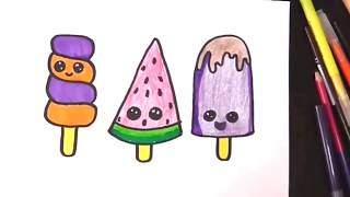 Cara Menggambar dan Mewarnai Es Krim Halaman | Glitter Rainbow Ice cream Coloring Pages For Kids