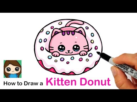 How to Draw a Kitten in a Donut Easy