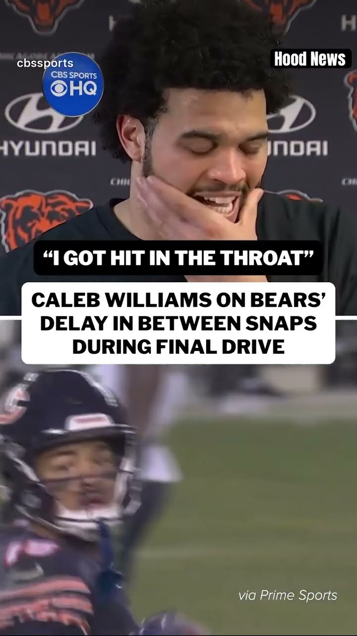 “I got hit in the throat” #hoodnews #calebwilliams #chicagobears #throatvillains #omg #how #wow #wtf