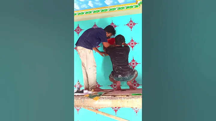 Stencil Design #art #wallpainting #shortfeed #shorts #reels#walldesign #trendingvideo #love