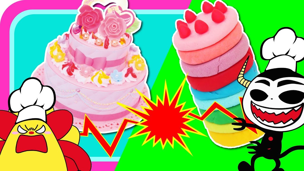 ホイップるでケーキづくり ケーキやさんごっこでねんどでケーキをつくるノイズとたいけつ デコレーションしたりアレンジもしてみたよ Youtube