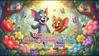 Tom and Jerry Make a Flower Garden 🌸 | Cute Kids Rhyme | Pixar-Style Animation #abc #kids #shorts screenshot 3