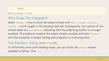 Resolving thread blocked on process.stdout.read in Python multithreading