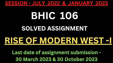 BHIC 106 Solved Assignment 2022-23 | BHIC 106 Solved Assignment 2023 PDF | BHIC 106 Assignment PDF