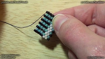 BeadsFriends: Peyote Stitch Tutorial - How to make the turn on an odd/even count Peyote beadwork