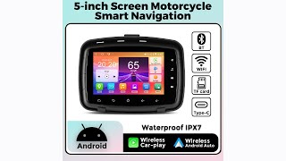 Review 5 Inch Android System Motorcycle GPS Carplay Android 2024