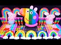 Rainbow peppa pig slime mixing makeup into clear slime asmr satisfying  392