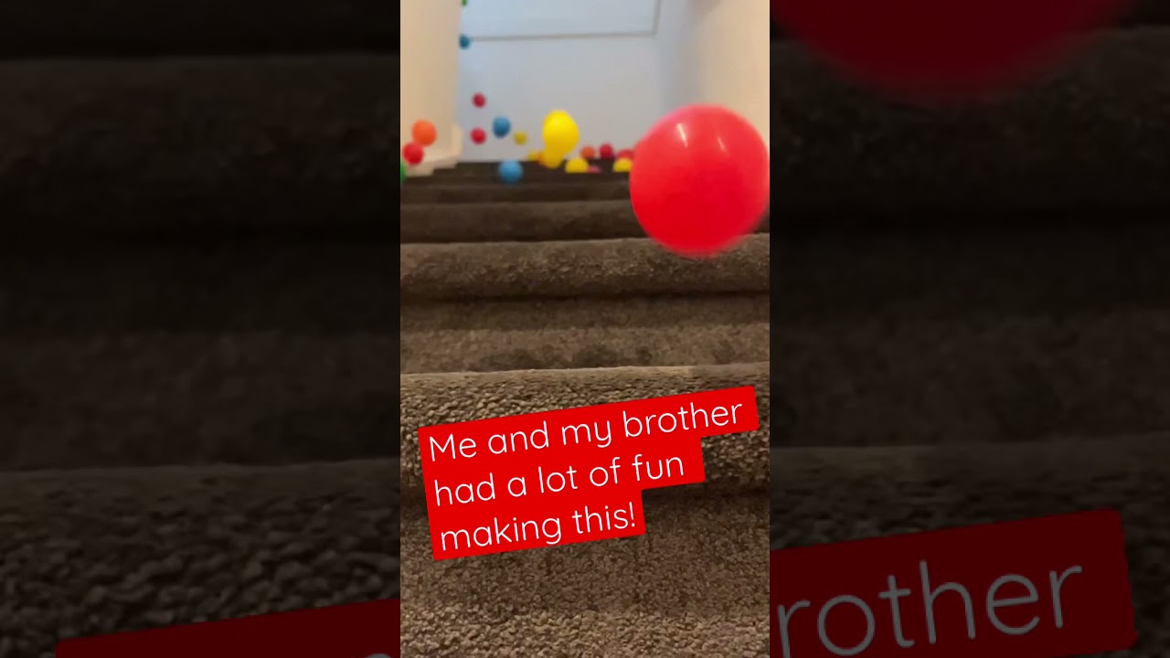Ball pit balls Down the stairs! | 