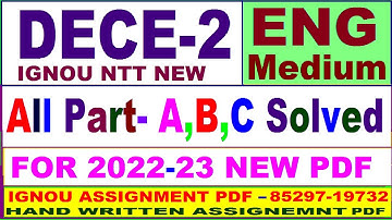 dece 2 Solved Assignments 2022-23 / dece 2 solved assignment  / dece 2 solved assignment in English