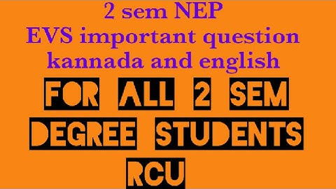 RCU 2 sem EVS important questions unit 2 kannada and english @EEdjoin 