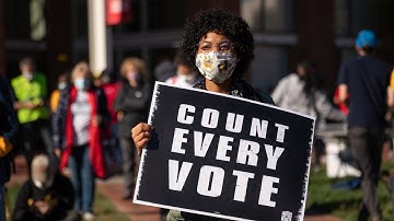 Demonstrators gather at Independence Mall to demand Pennsylvania counts every vote