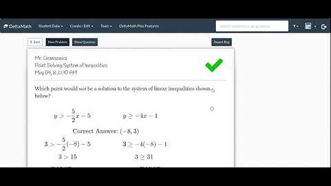 Identifying solutions, graphing, and graphing systems of linear inequalities deltamath com 2020 05 0