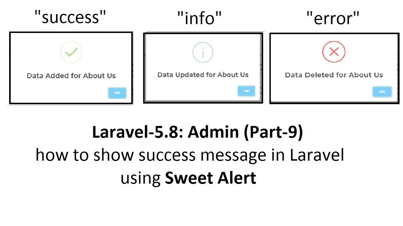 Laravel 5 8 admin part 9 crud how to show success message in laravel