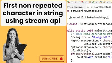 first non repeated character in string using stream api | java 8 | stream