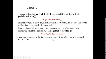 JList component of swing in JAVA