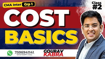 CMA Inter - COST ACCOUNTING | Class 2 | BASICS | Costing | Gourav Kabra