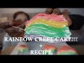 RAINBOW CREPE CAKE MUKBANG + RECIPE | COVID-19 CANADA