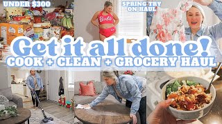 GET IT ALL DONE 2024 | COOK + CLEAN + WEEKLY GROCERY HAUL | SAHM CLEANING MOTIVATION | MarieLove