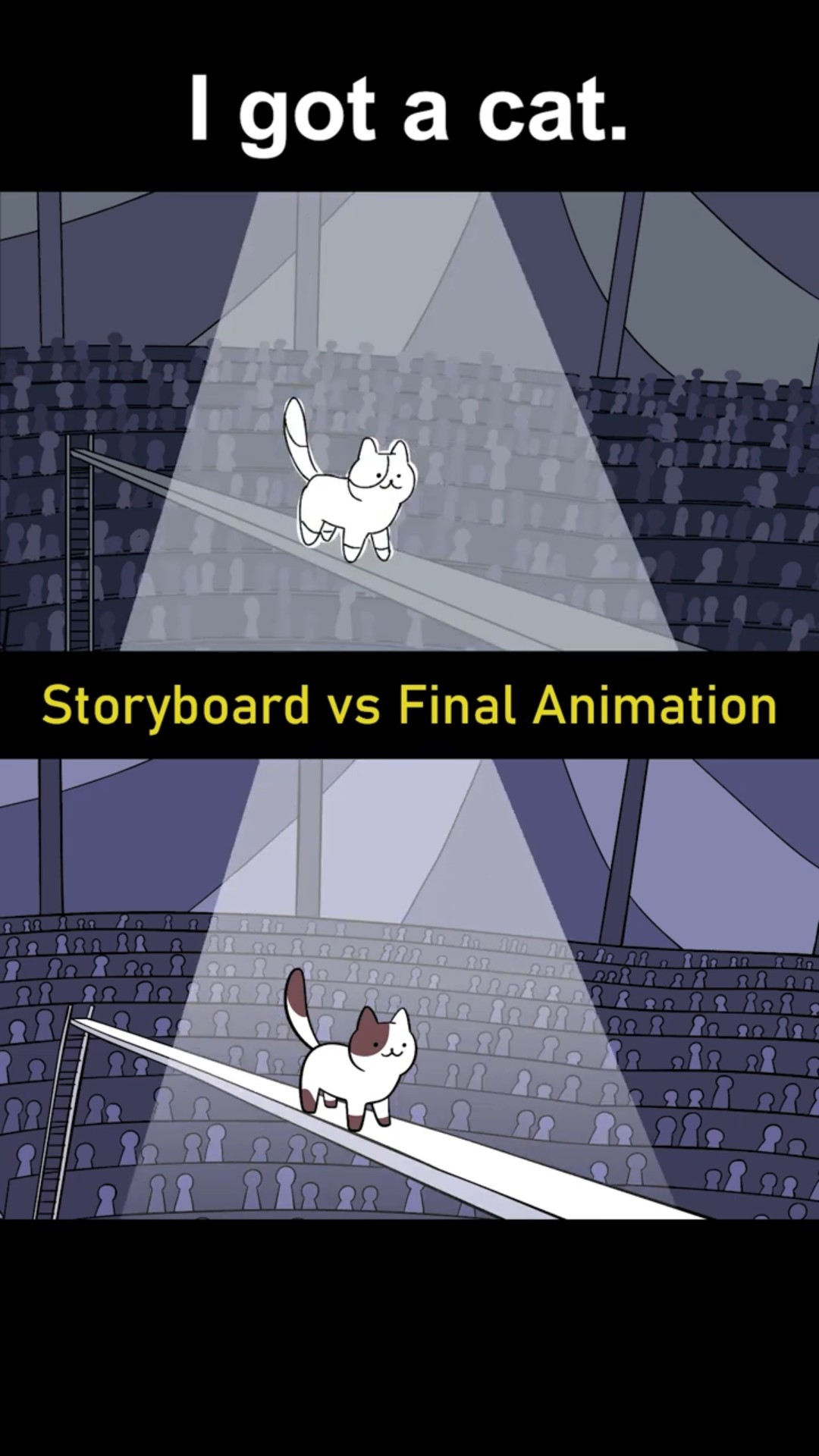 Storyboard vs Animation: I got a cat. (shot 17)