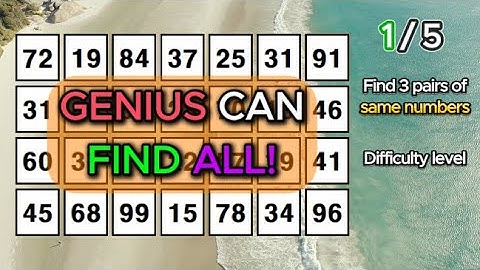 BEN JE GEZOND? Vind 3 paren identieke getallen/ /Dementiepreventiequizzen/Tests.295