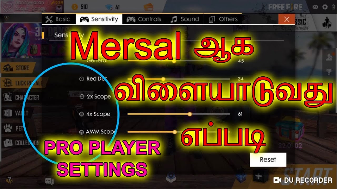 Free fire pro player controls setting tricks tamil | Pro ...