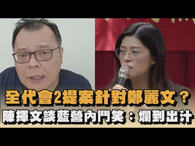 全代會2提案針對鄭麗文？陳揮文談藍營內鬥笑：爛到出汁｜#全民話燒