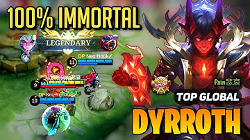 DYRROTH GLOBAL TUTORIAL TO RANK UP FASTER (DYRROTH BEST DAMAGE BUILD 2023) MLBB