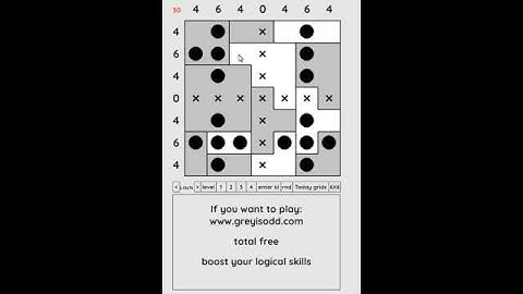 Grey is Odd - Today grids. Solution level 1 7X7 dated 09-08-2024 #logicpuzzles #logicgames  #games