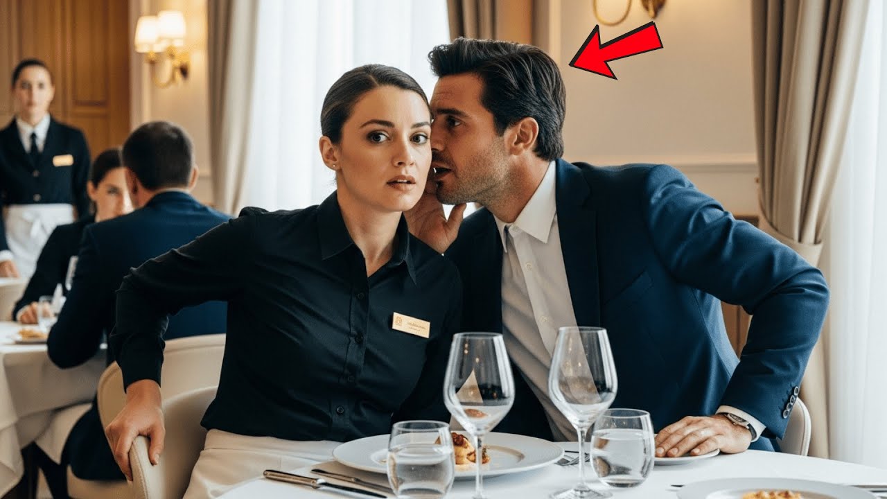 Camarera Almorzaba Sola… Hasta Que El Millonario Apareció Y Susurró: “Finge Que Soy Tu Esposo”