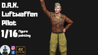 1/16th Figure Painting - German Luftwaffe Pilot with integrated LED light