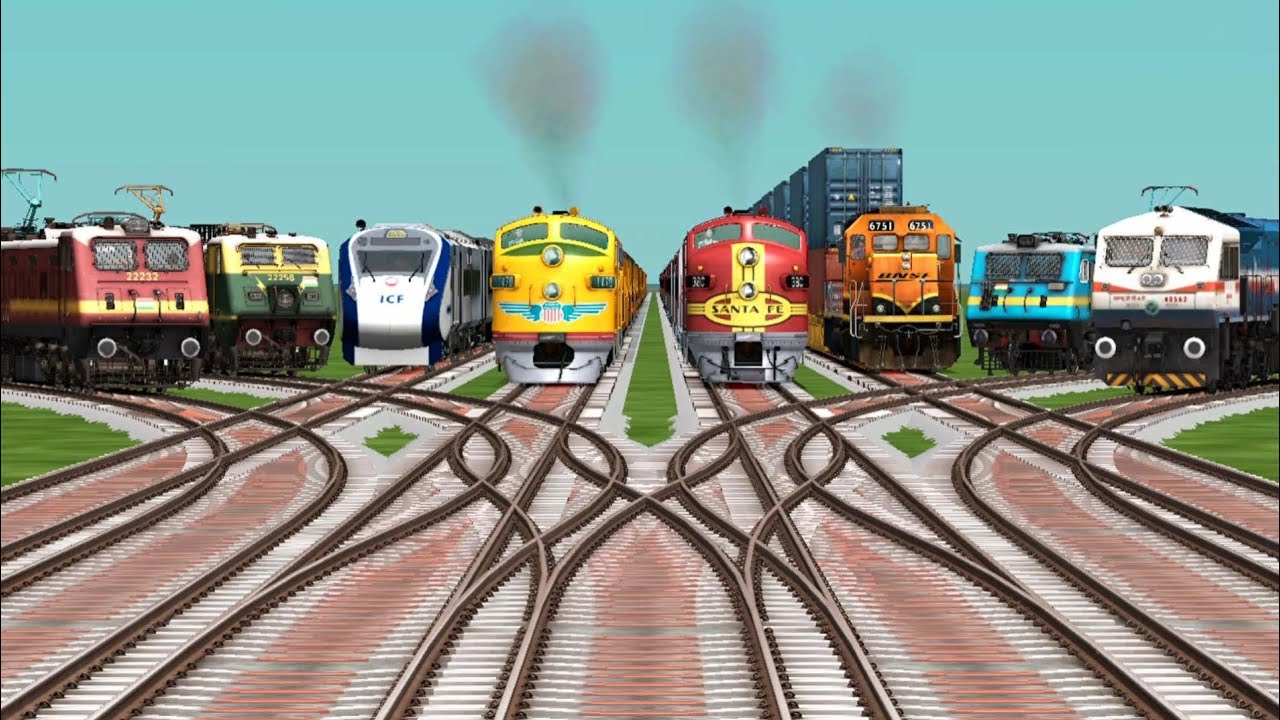 Indian Railway Diamond Tracks || 8 Trains Intense Crossing Moments