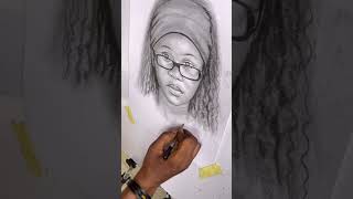 Capturing her face and transferring it to paper #workingartist #art #drawing #drawingprocess #draw