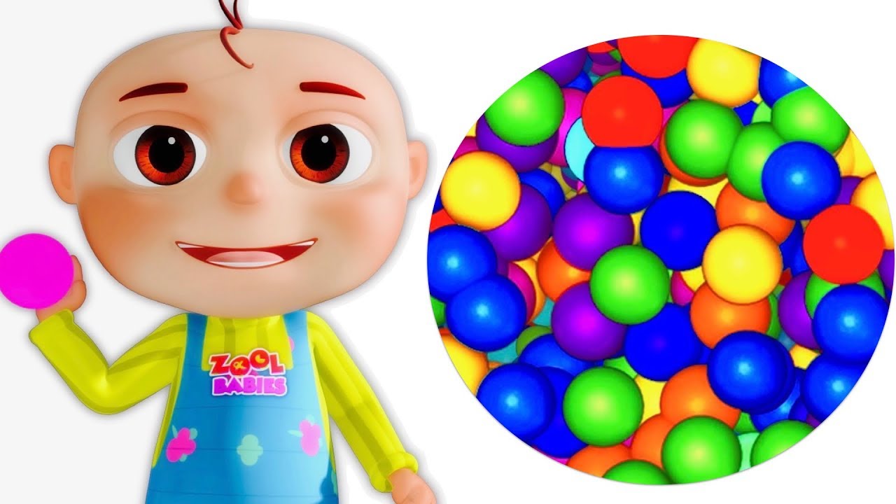 Cinco bebés pequeños que juegan con las bolas, Rimas Infantiles Para Niños