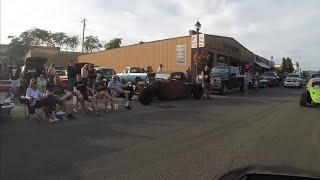 Country town reacts to Lamborghini Huracan during muscle car cruise through main street.