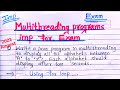 tybsc multithreading 5 imp programming questions with solutions for university exam 2023| sppu Java