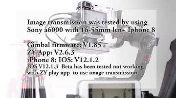Zhiyun CRANE 3 LAB + Sony a6300 a6000 Camera setup and image transmission basic test
