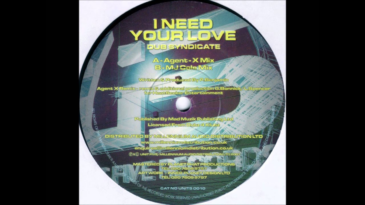 Dub Syndicate -- I Need Your Love - (Agent X Mix) - YouTube