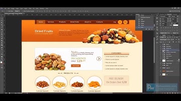 Dried Fruits Website Design process - Adobe Photoshop & Illustrator Timelaps