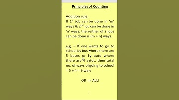 24 - #Shorts - Addition Rule - Counting Principle - English