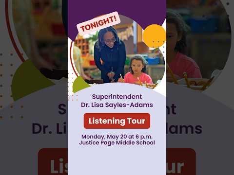 Superintendent Listening Session at Justice Page Middle School on May 20 at 6 p.m.