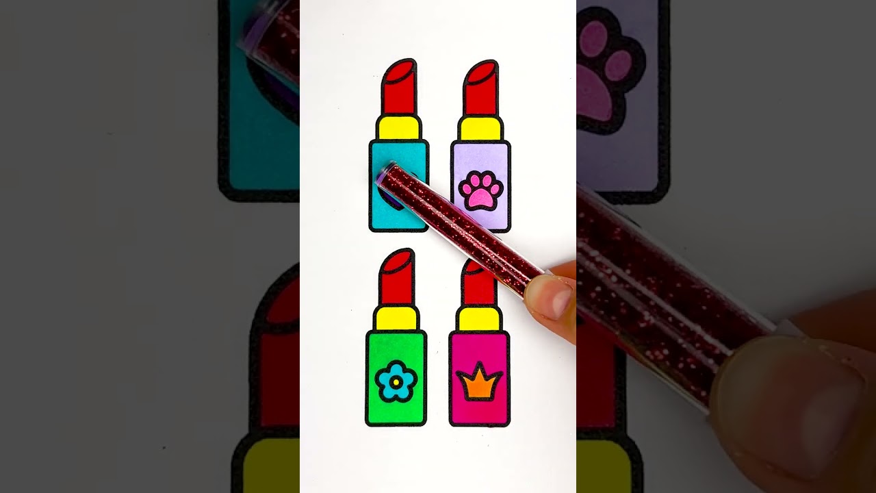 💋 4 Glitter Lipsticks ✨ DIY Easy Art for Kids 😍 