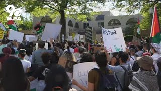 Israel Palestine Conflict | Hundreds gather at Israeli Embassy in downtown DC
