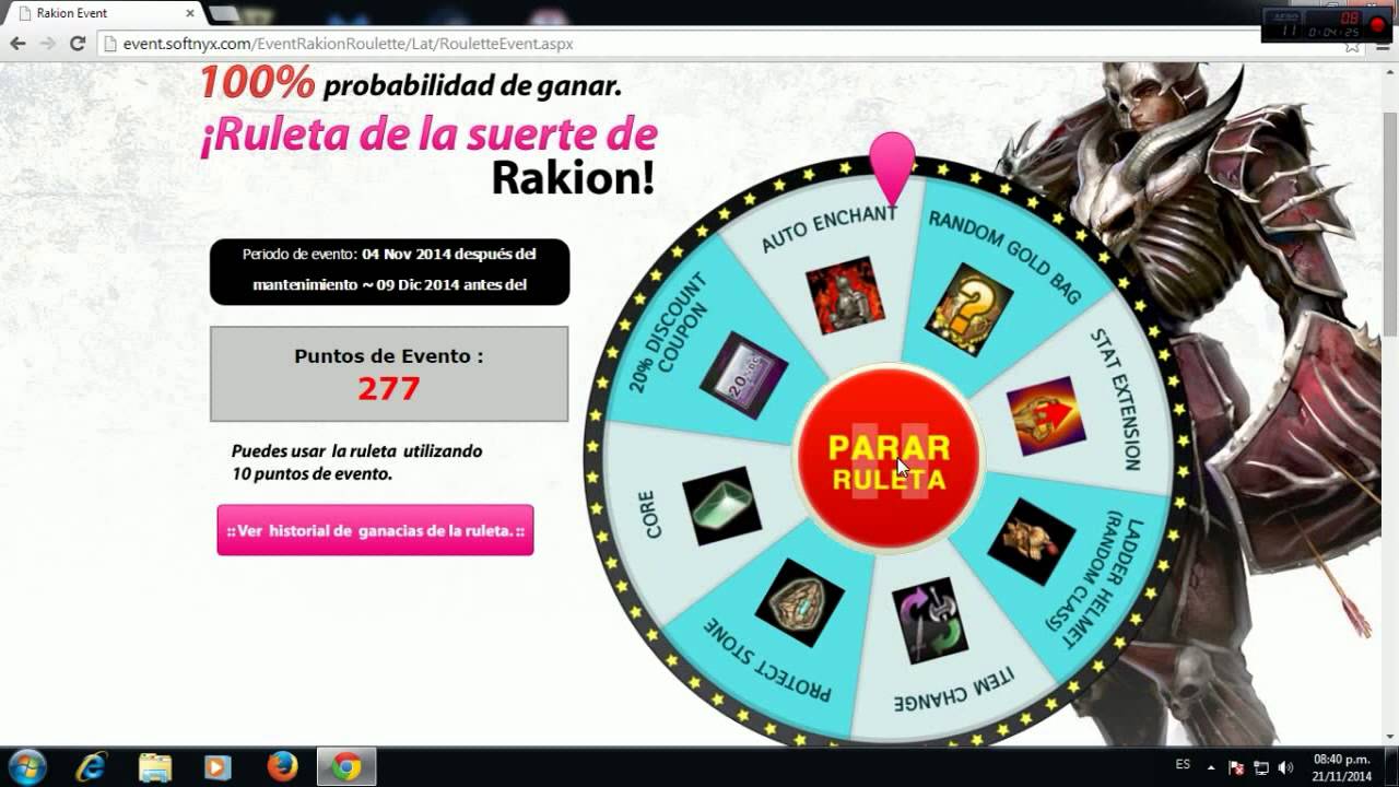 Rakion envento de ruleta noviembre 2014 casco ladder