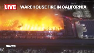 LIVE: Massive warehouse fire in California