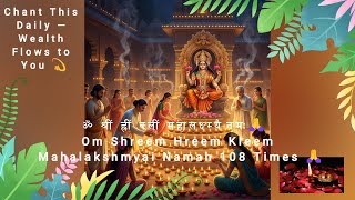 Om Shreem Hreem Kleem Mahalakshmyai Namah 🙏 108 Times | Mahalaxmi Mantra for Wealth & Peace