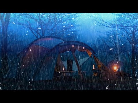 【鼓膜が本当に超気持ちいい】キャンプ場のテントに降りしきる激しい雨音が 速攻で猛烈な眠気を誘い 不眠という悩みを緩和してくれる至極の10時間｜ホワイトノイズ｜集中｜ASMR｜薄暗い画面