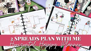 2 SPREADS PLAN WITH ME| The Happy Planner| Horizontal| Fresh Botanicals + Bold and Bright