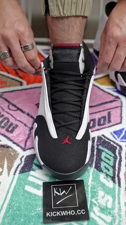 How to lace Air Jordan 14 Retro ‘Black Toe’ 2024😲.#fypagee #asmr #shoelacestyle #nike #airjordan14