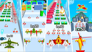 Aeroplane Evolution Race 3D Game in MAX LEVEL ⭐ Merge Simulator Battles