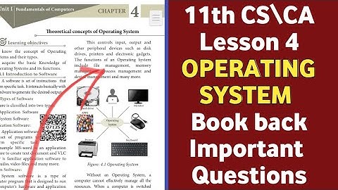 11th CS\CA Lesson 4 | OPERATING SYSTEM Book back questions and answers 2023